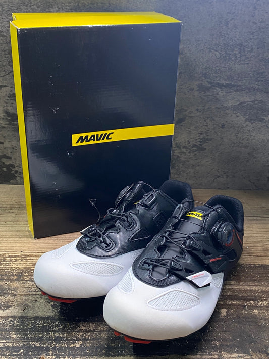 JC690 未使用品 マヴィック MAVIC COSMIC ELITE ビンディングシューズ 黒白 EU40 2/3 SPDアタッチメント ペン字あり