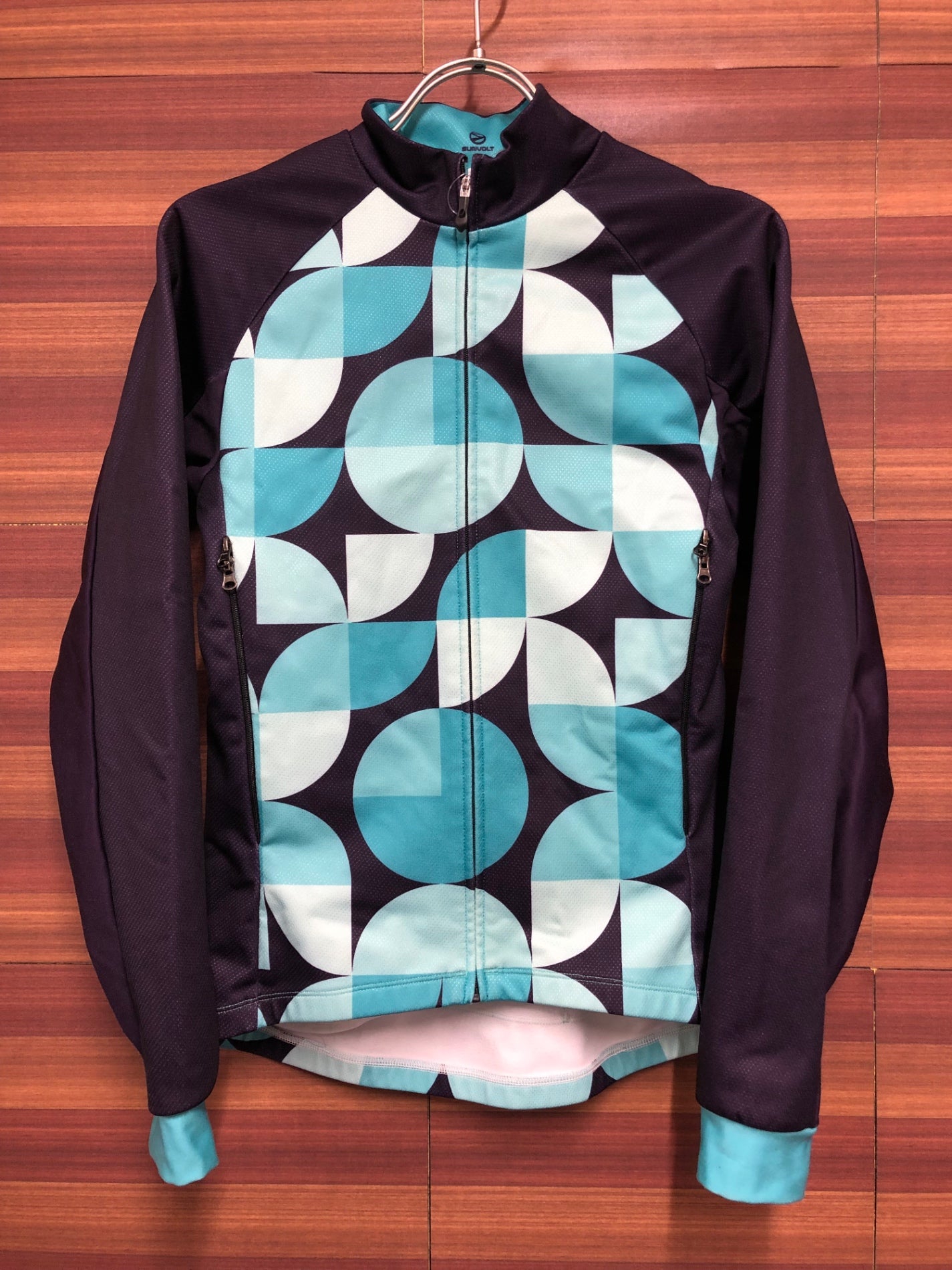 IO867 サンボルト SUNVOLT 長袖 サイクルジャケット 水 黒 レディース S 裏起毛