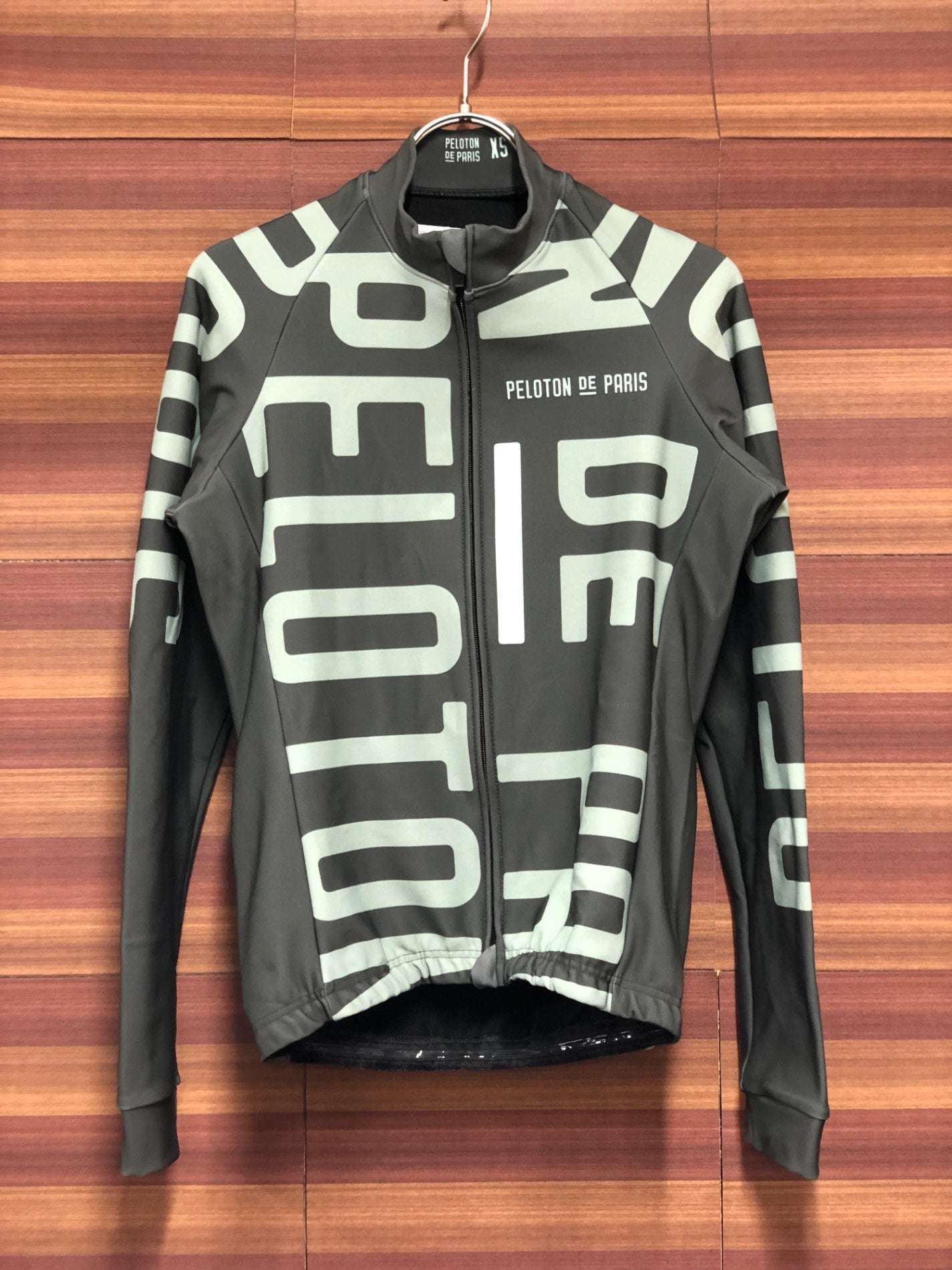 IQ750 プロトンドパリ PELOTON DE PARIS 長袖 サイクルジャージ 緑 XS 裏起毛