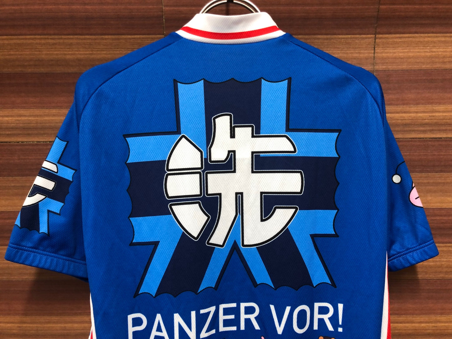 IS994 ウェイブワン WAVE ONE AURORA 半袖 サイクルジャージ 青 L ガールズ＆パンツァー 大洗女子学園 痛ジャージ