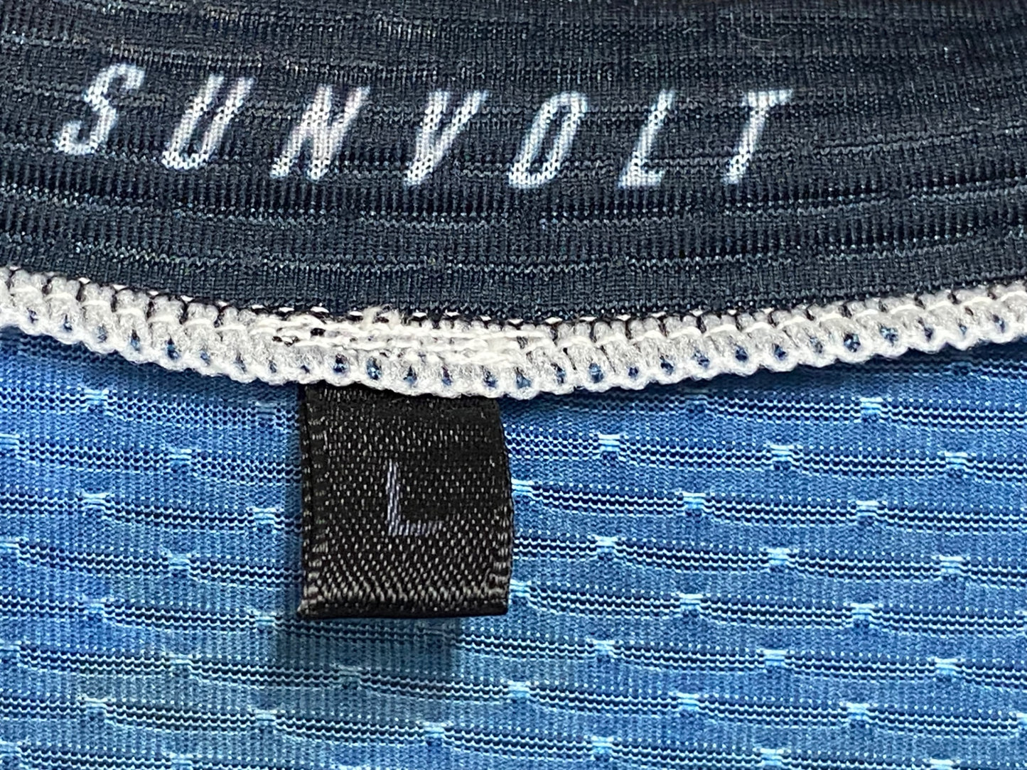 JC672 サンボルト SUNVOLT 半袖 サイクルジャージ 白 青 L ※汚れ