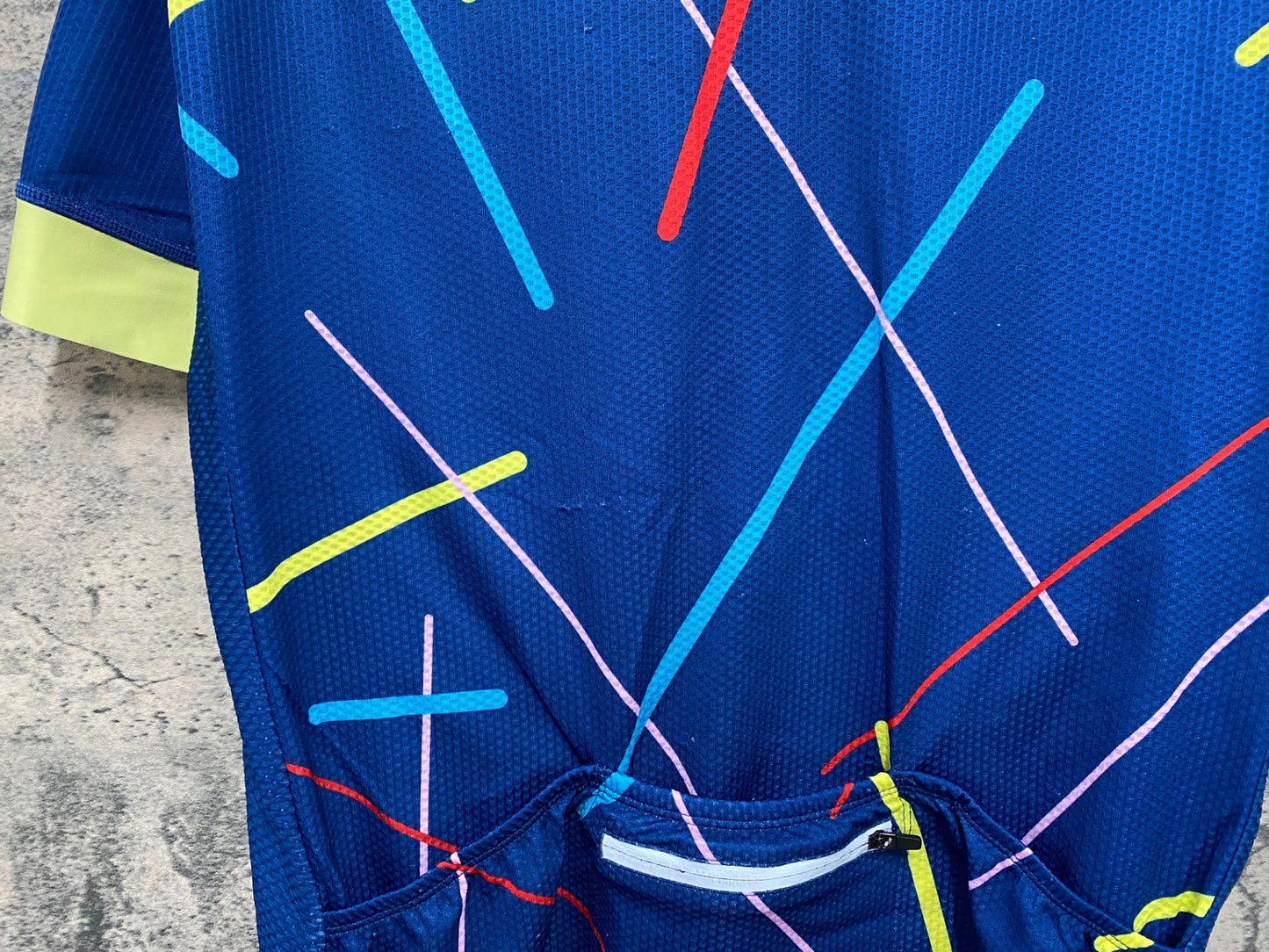 IV593 モーゼン morethan 半袖 サイクルジャージ 青 XL ※ほつれ