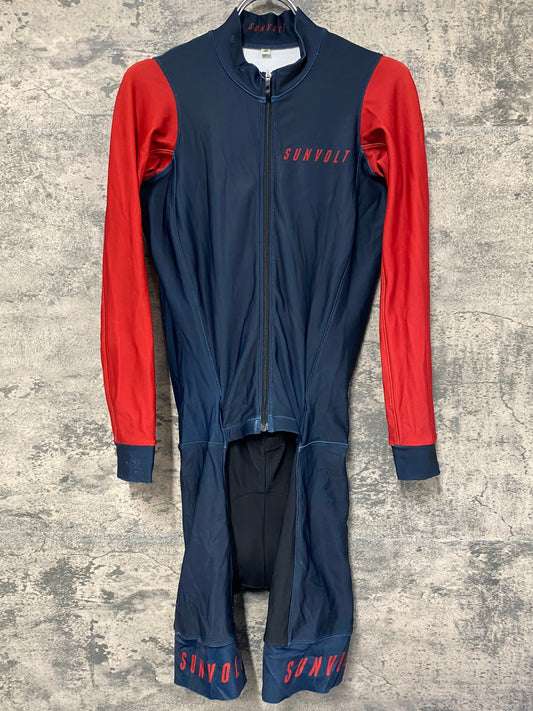 IY544 サンボルト SUNVOLT 長袖 ワンピース セパレート 裏起毛 紺 M