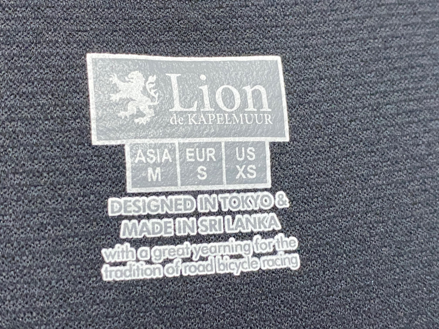 JB702 リオンドカペルミュール Lion de KAPELMUUR 半袖 サイクルジャージ 黒 白 M