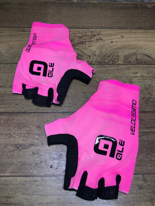 JB351 アレ ALE VELOCISSIMO 指切り グローブ ピンク 黒 M