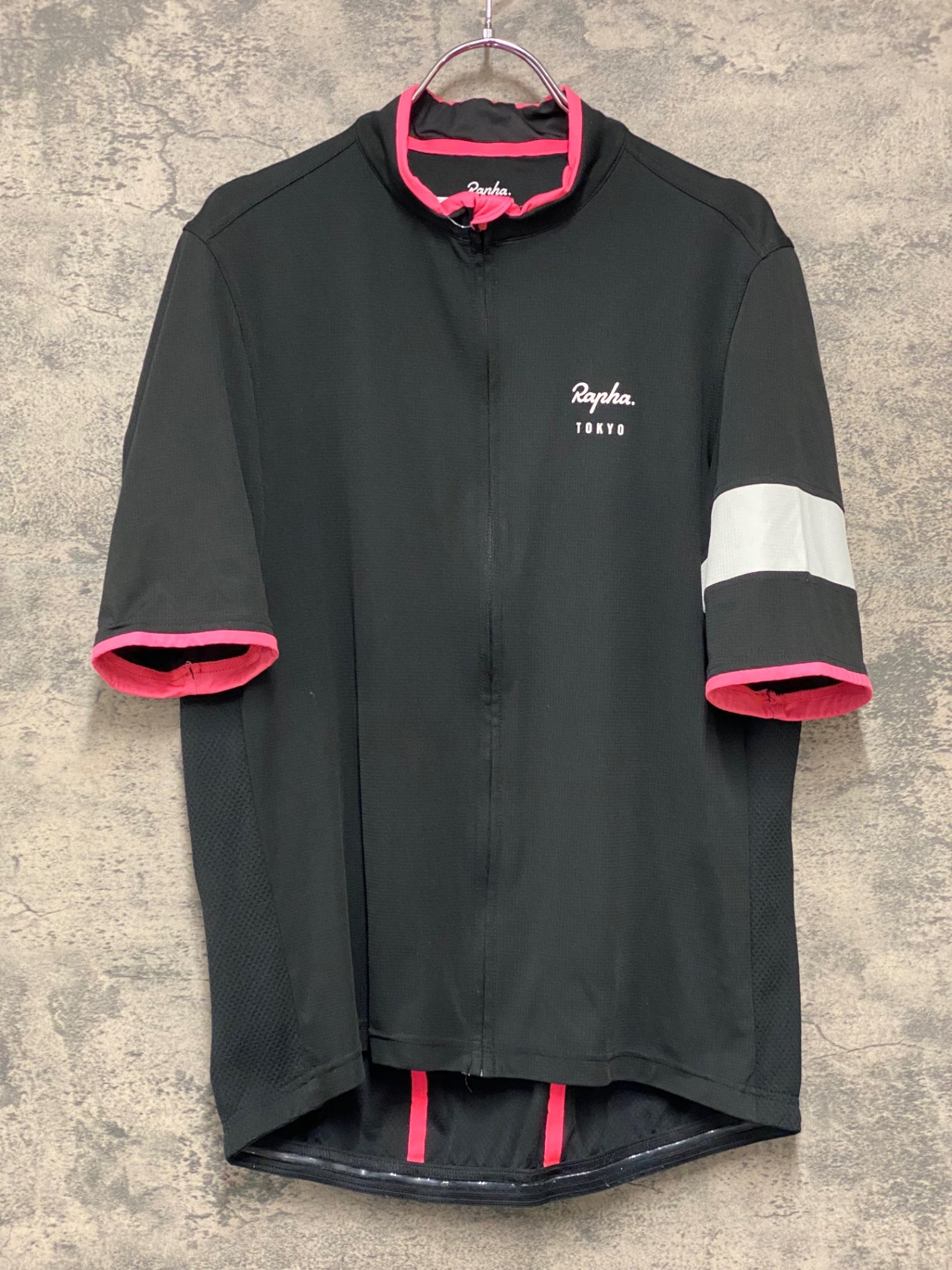 JD652 ラファ Rapha SUPER LIGHTWEIGHT JERSEY 半袖 サイクルジャージ 黒 XXL Rapha TOKYO ※ほつれ、擦れ大