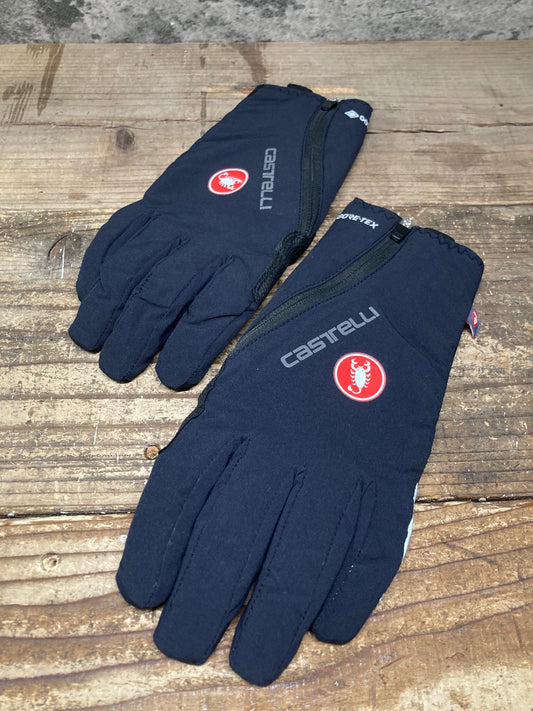 IQ826 カステリ CASTELLI ROSSO CORSA 長指 グローブ 黒 S 裏起毛 GORE-TEX INFINIUM