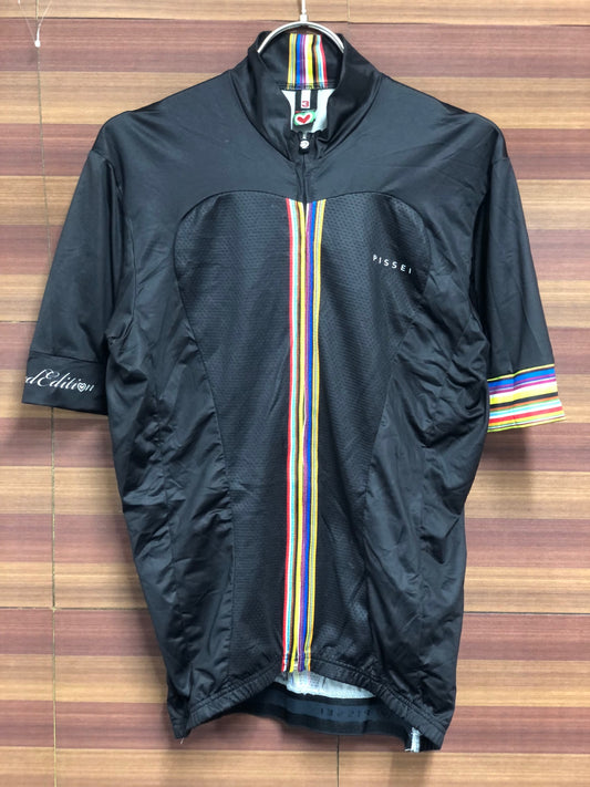 IO893 ピセイ PISSEI 半袖サイクルジャージ 黒 3サイズ