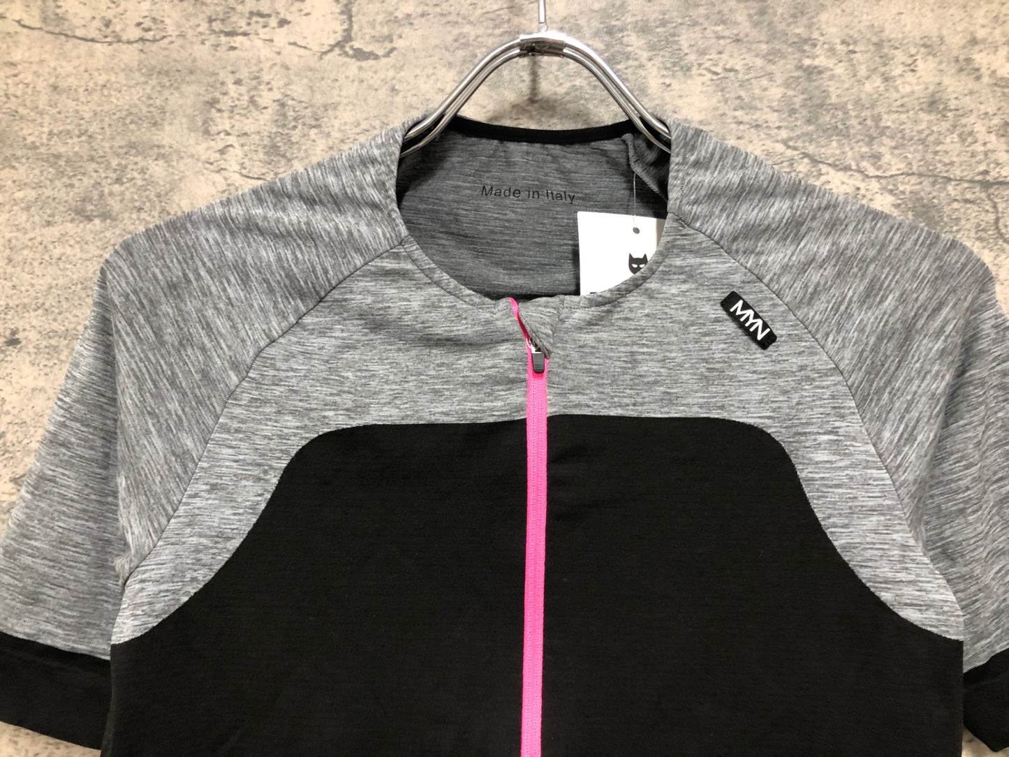 IZ528 マイン MYN 半袖 サイクルジャージ グレー 黒 S/M