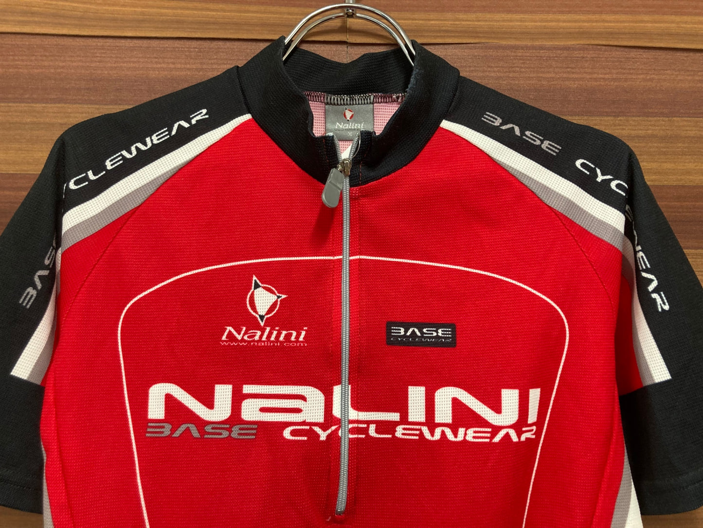 IO716 ナリーニ Nalini 半袖 サイクルジャージ 赤 黒 M ハーフジップ