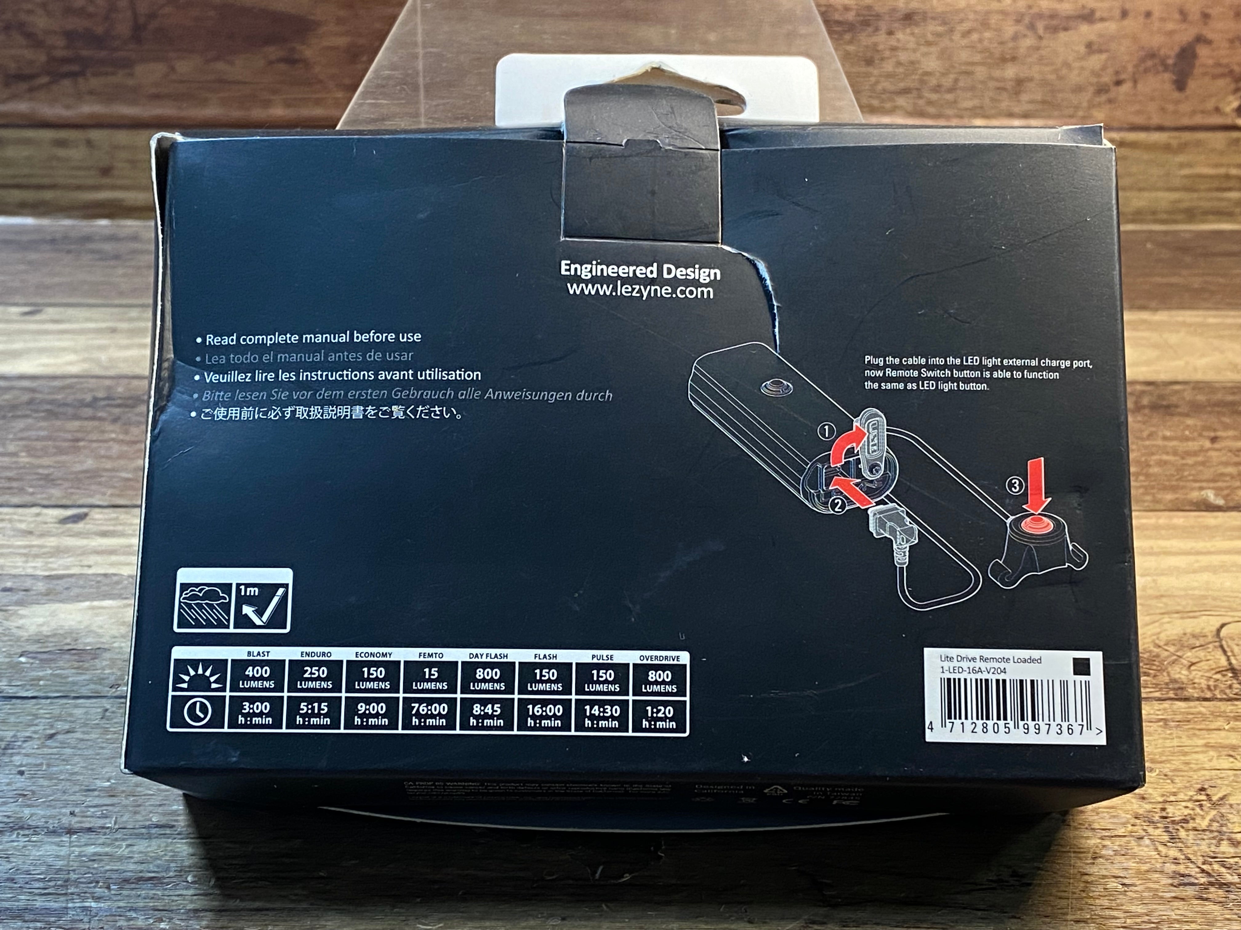 HL424 レザイン LEZYNE LITE DRIVE 800XL フロントライト 新品