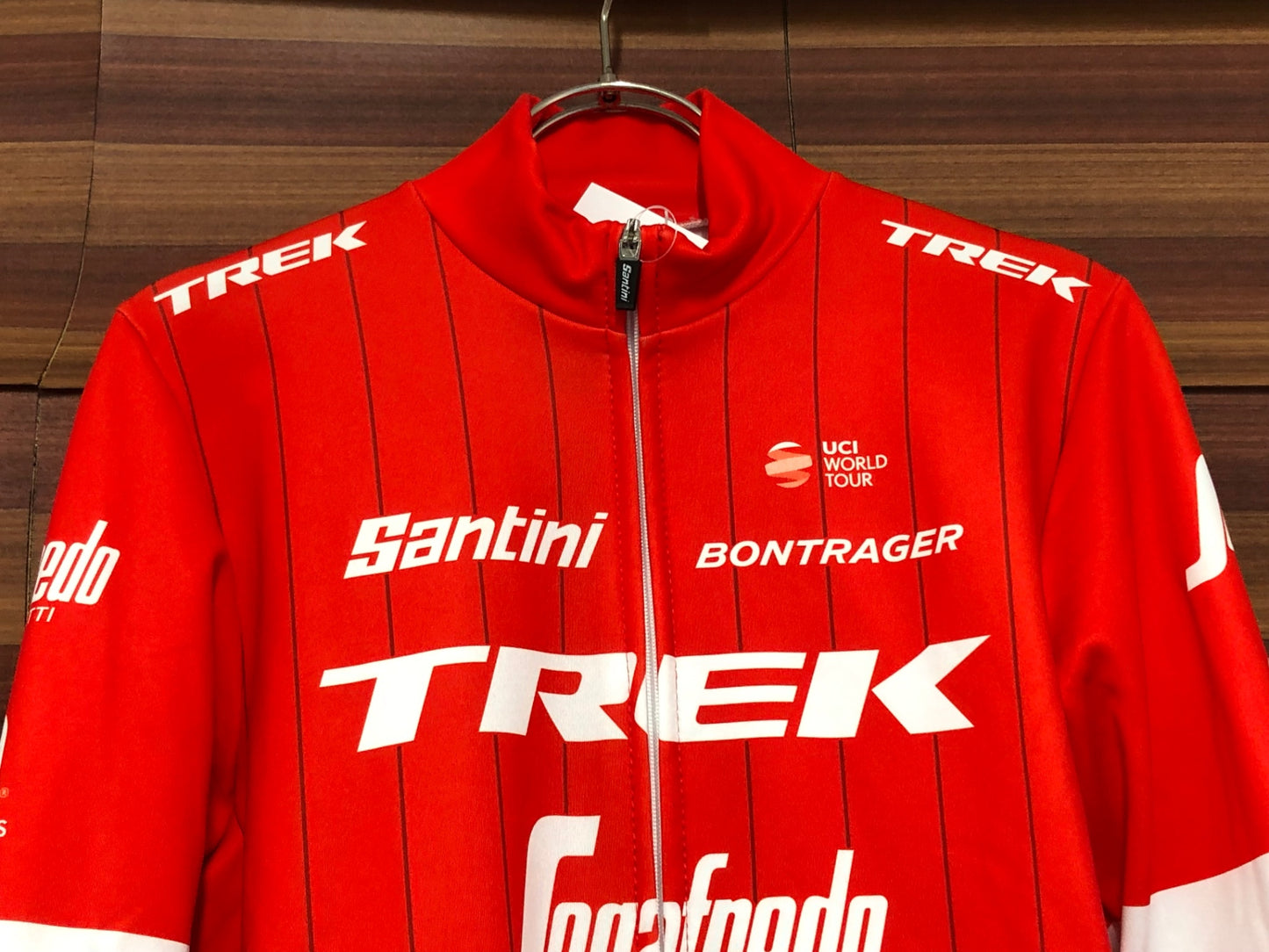 IT204 サンティーニ Santini 長袖 サイクルジャージ 赤 XS 裏起毛 TREK Segafredo