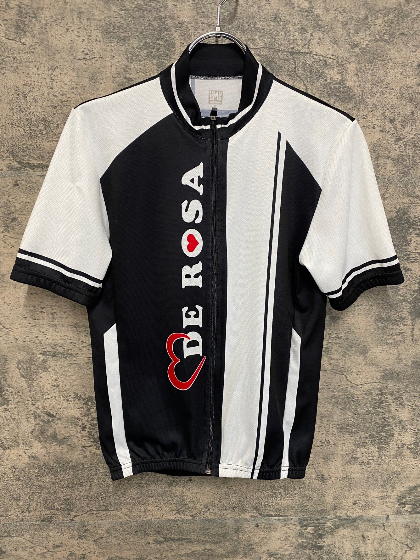 IW567 サンティーニ Santini デローザ DE ROSA 半袖 サイクルジャージ 白黒 S ※擦れ有