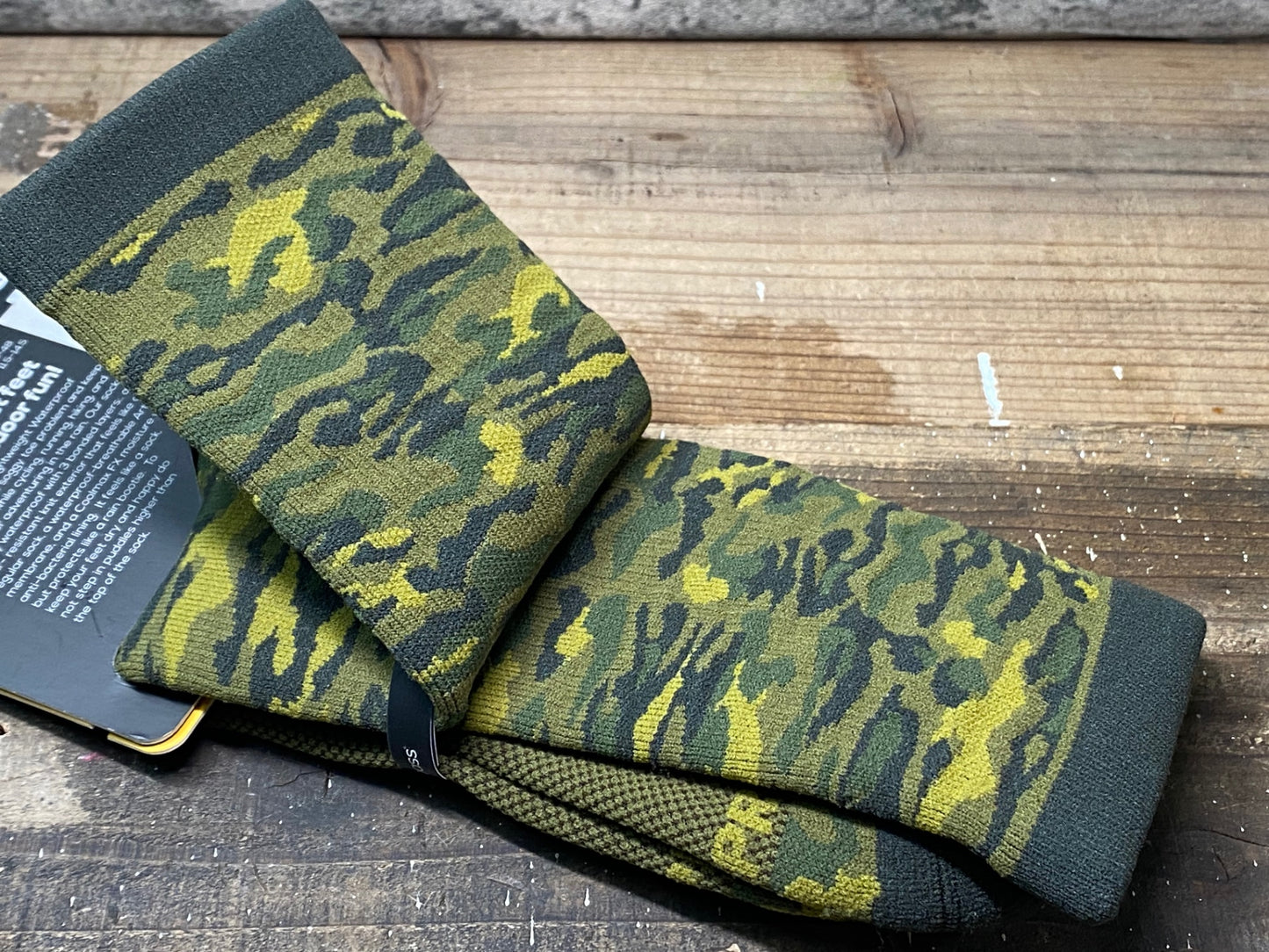 IQ176 シャワーズパス showers pass 防水ソックス 緑 迷彩 M/L