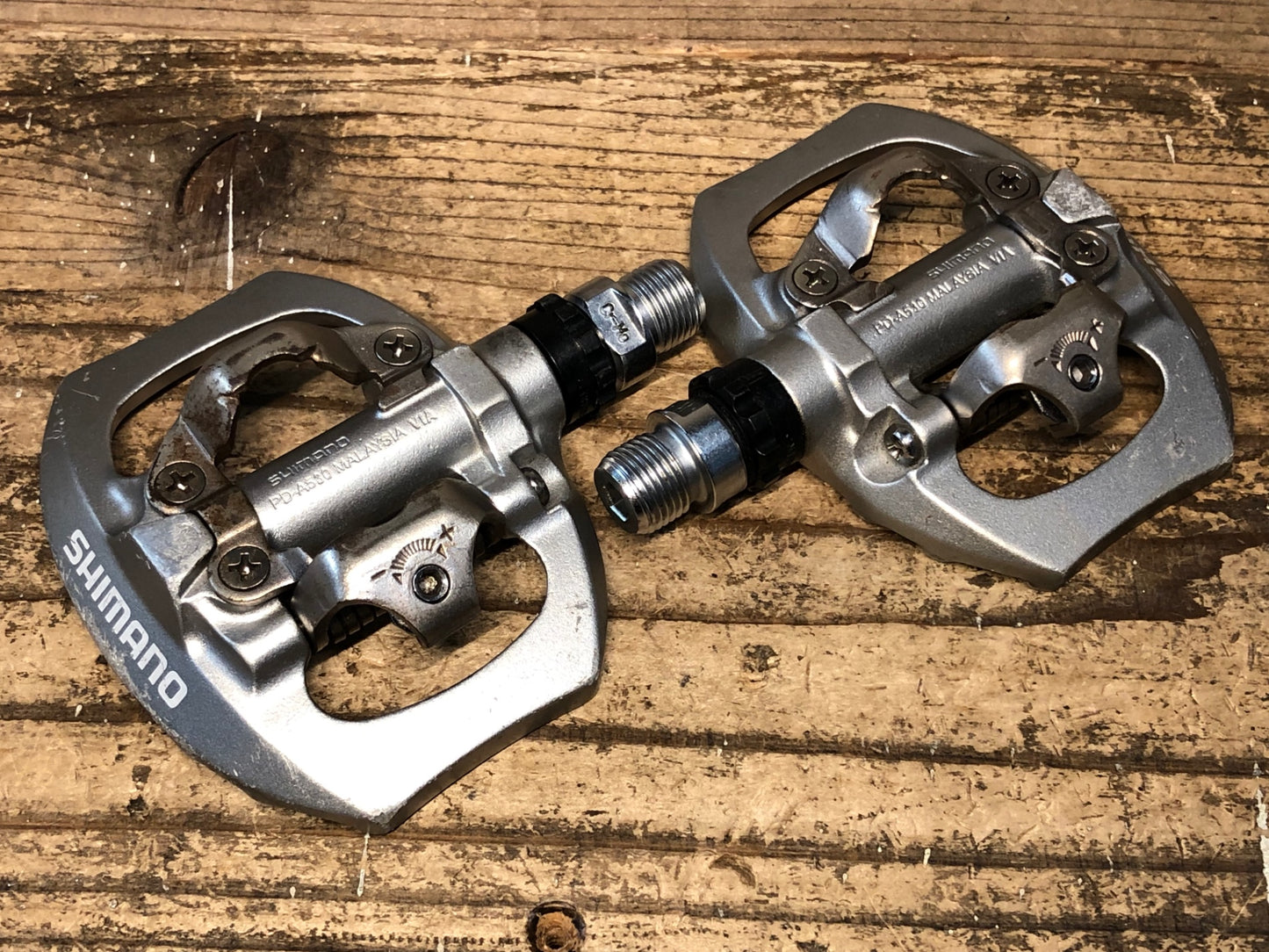 JA728 シマノ SHIMANO PD-A530 ビンディングペダル SPD 片面フラット シルバー