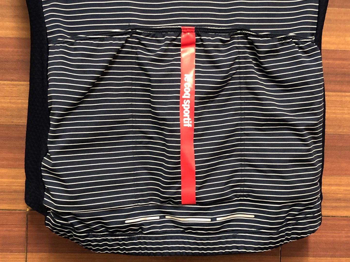 IR907 ルコックスポルティフ le coq sportif 半袖 サイクルジャージ 濃紺 白 S