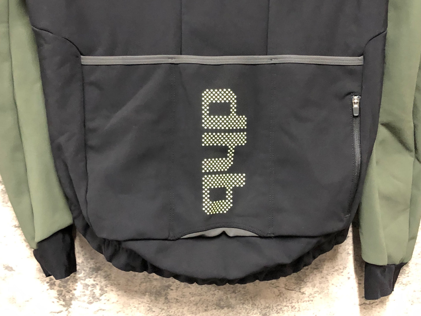 JB370 dhb 長袖 サイクルジャケット カーキ 黒 S 裏起毛