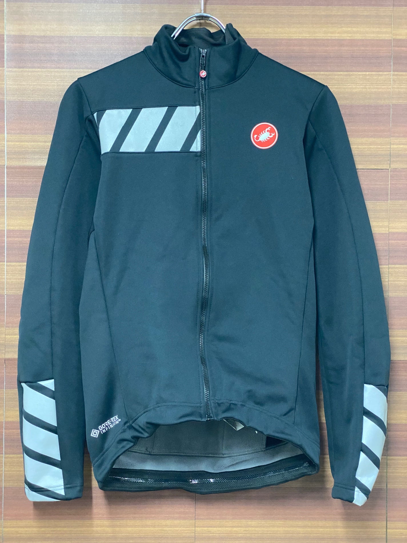 IH965 カステリ CASTELLI 長袖 サイクルジャケット 黒 S 裏起毛 GORE TEX INFINIUM