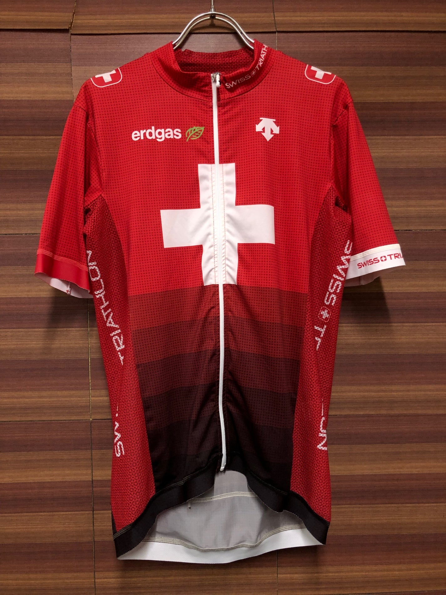 IU409 デサント DESCENTE 半袖 サイクルジャージ 赤 L