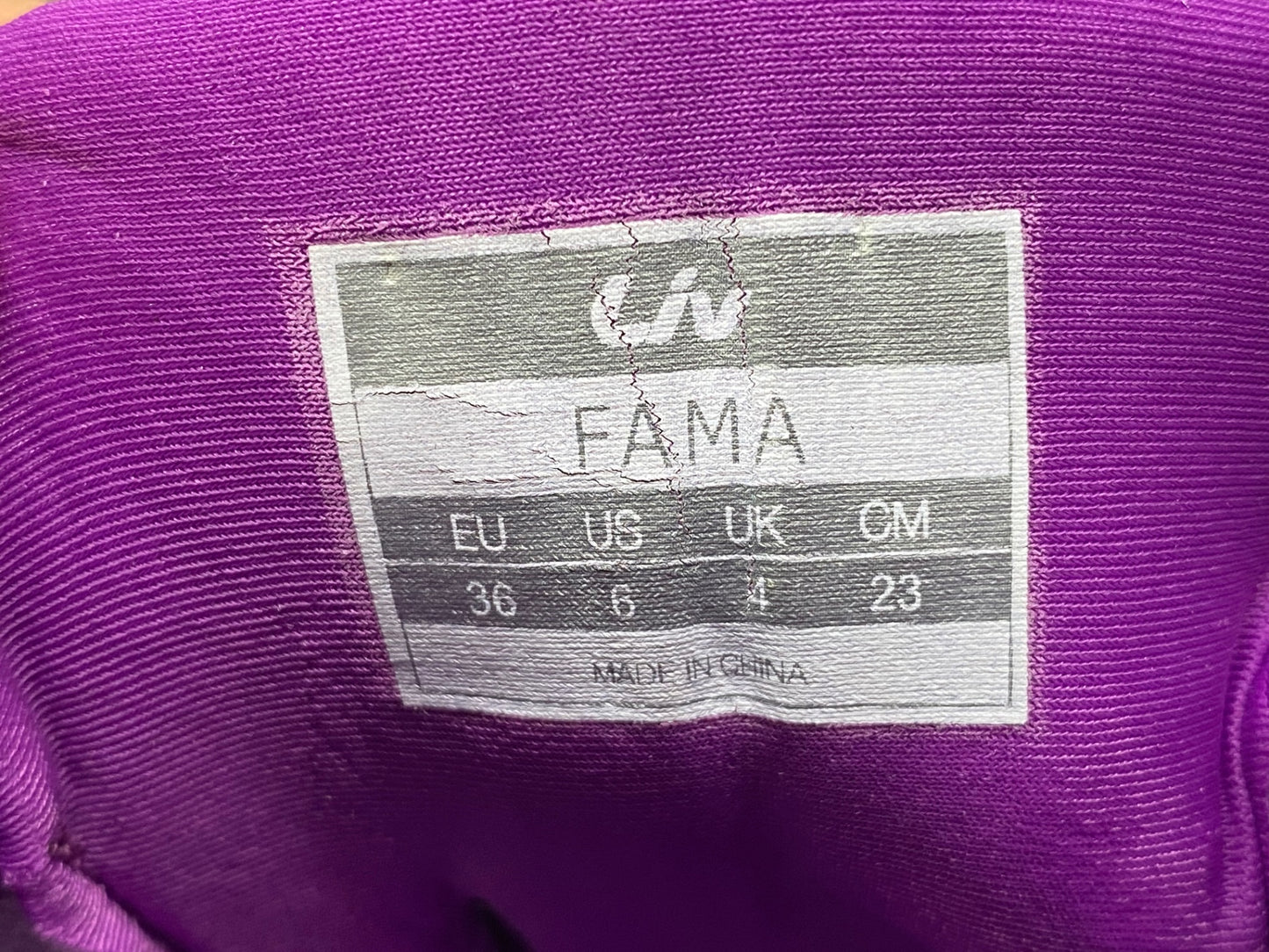 IV983 ジャイアント GIANT Liv FAMA boa フラットシューズ 白黒紫 EU36