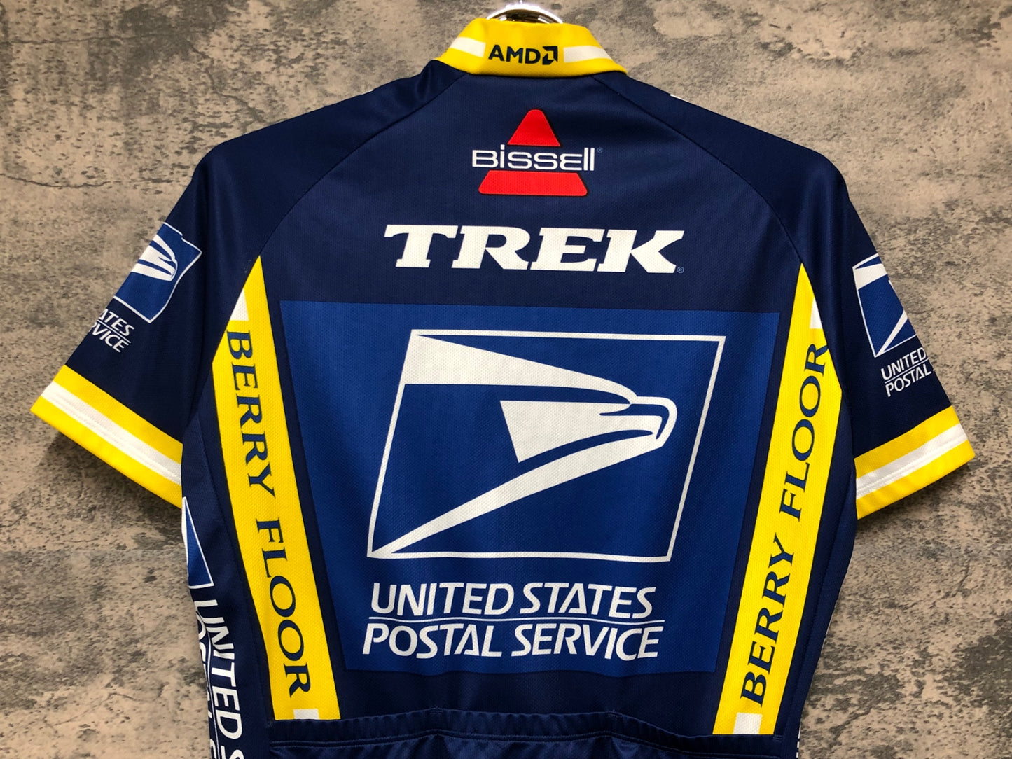 JC343 ナイキ NIKE トレック TREK UNITED STATES POSTAL SERVICE 半袖 サイクルジャージ 紺黄 S