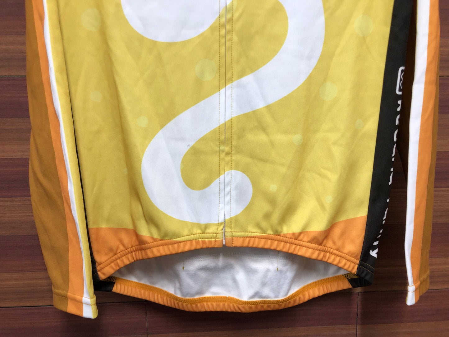 IT003 サンボルト SUNVOLT 長袖 サイクルジャージ 白 黄 L 裏起毛 けだまファミリー 痛ジャージ