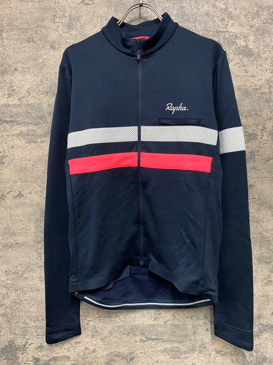 JB053 ラファ Rapha BREVET LONG SLEEVE JERSEY 長袖 サイクルジャージ 紺 L