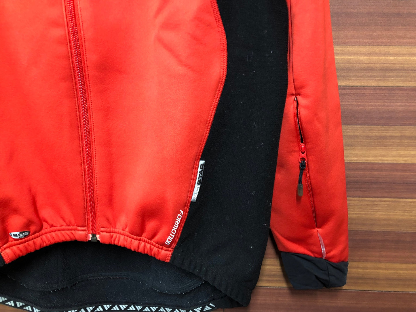 IR944 アディダス adidas 長袖 サイクルジャージ 赤 黒 L 裏起毛