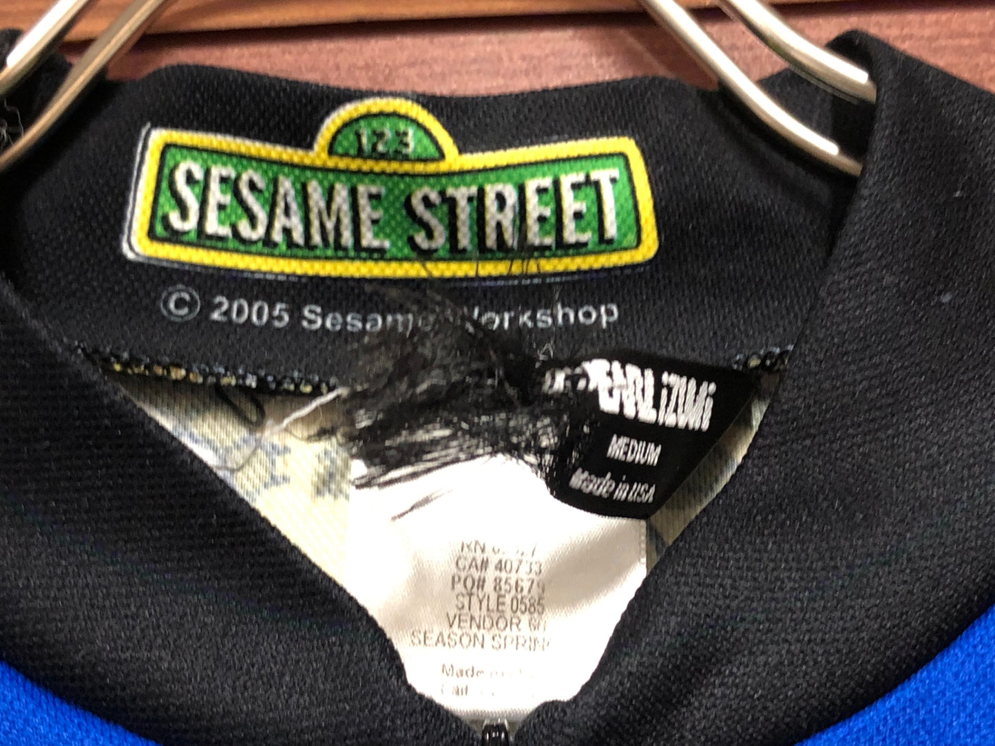 IV186 パールイズミ PEARL iZUMi 半袖 サイクルジャージ 総柄 S セサミストリート ※ほつれ,擦れ