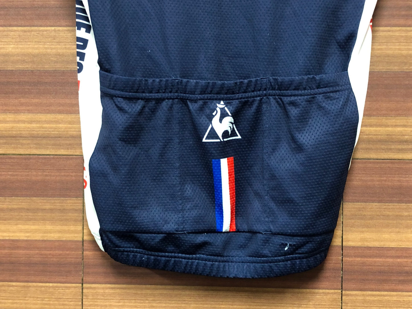 IH498 ビオレーサー BiORACER ルコックスポルティフ le coq sportif 半袖サイクルジャージ 紺白赤 S ほつれ