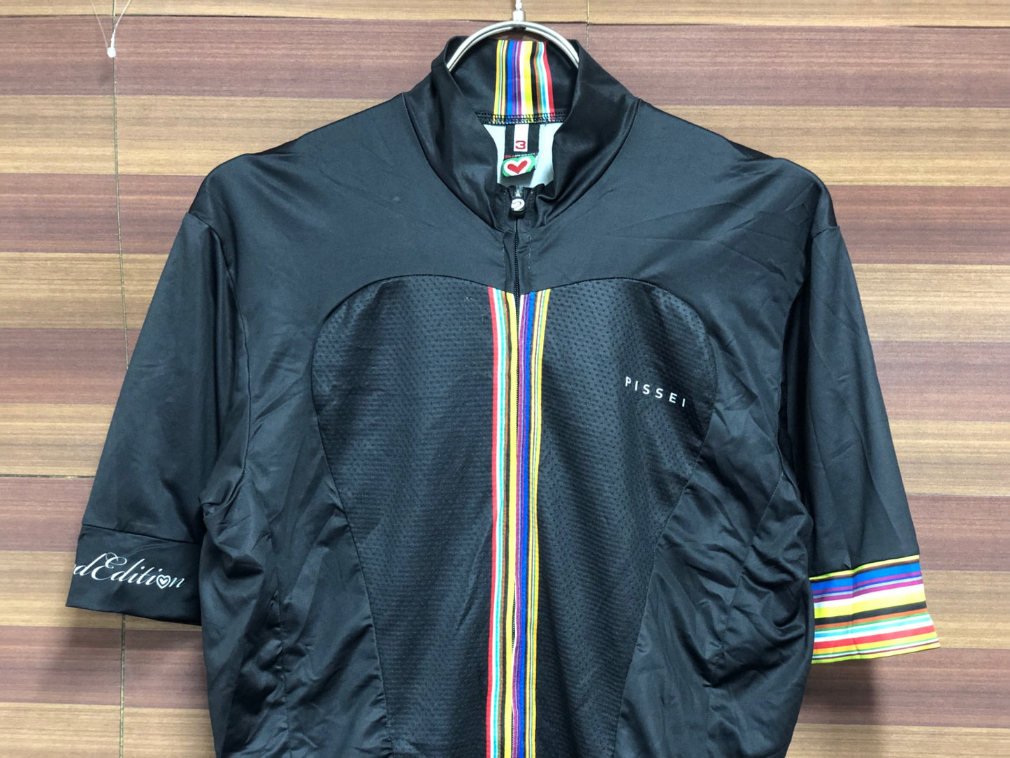 IO893 ピセイ PISSEI 半袖サイクルジャージ 黒 3サイズ