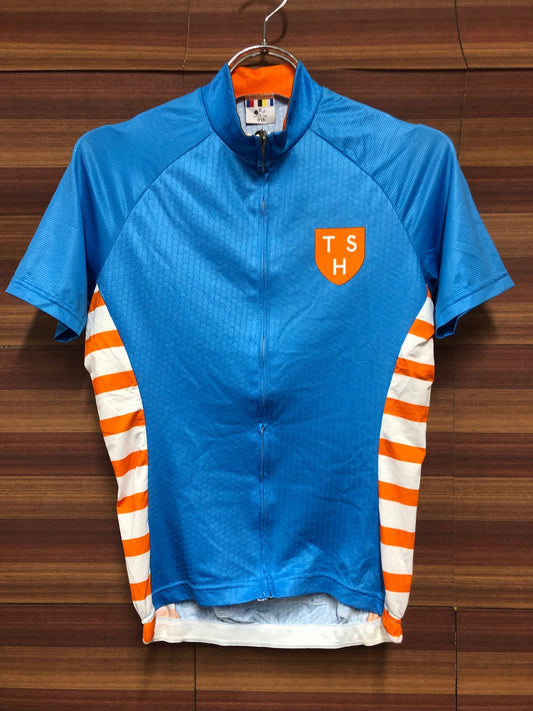 IT311 テンスピードヒーロー TENSPEED HERO 半袖 サイクルジャージ 水色 オレンジ 白 S