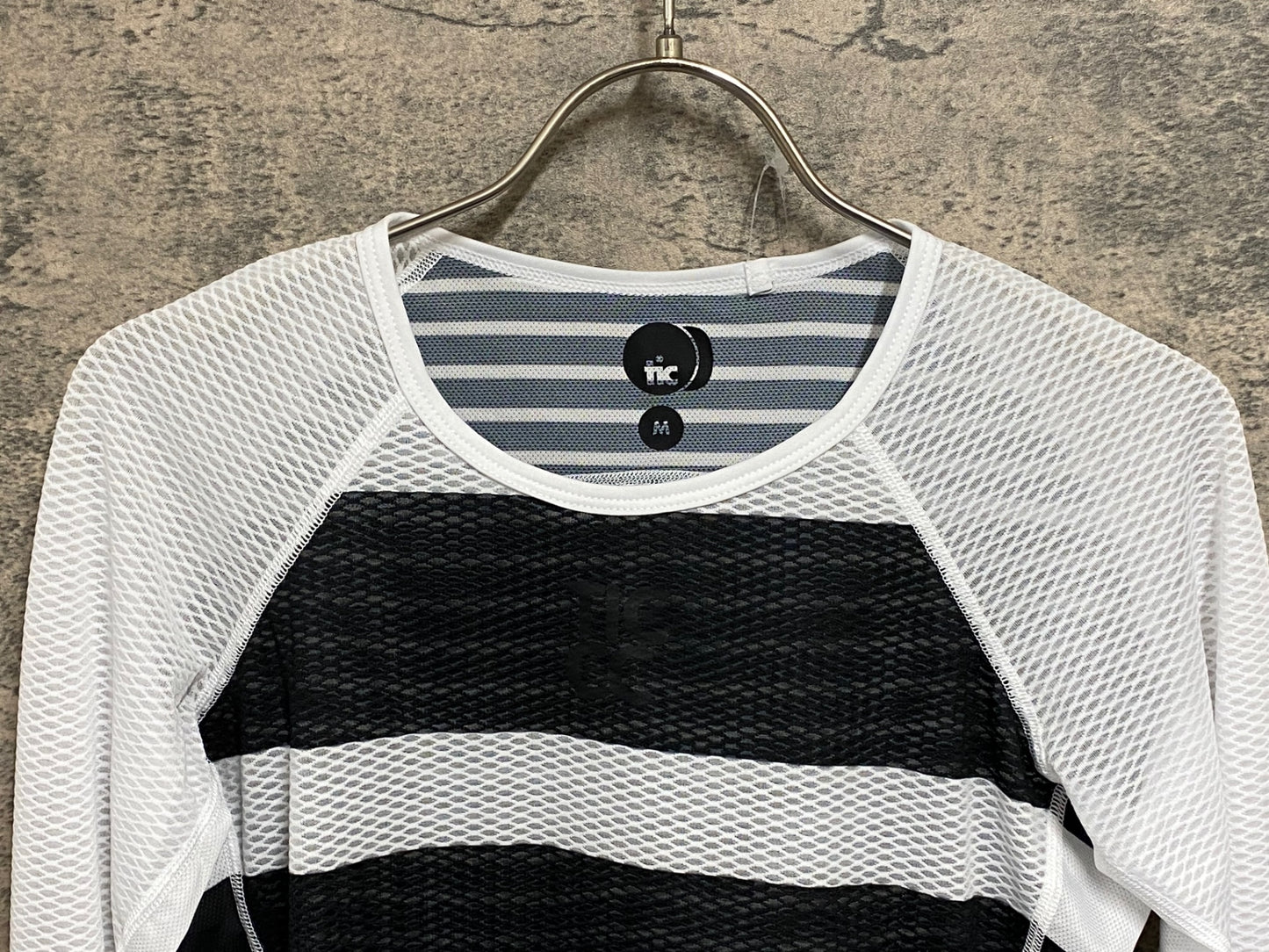 JC313 TICCC 長袖 べースレイヤー 白黒 M