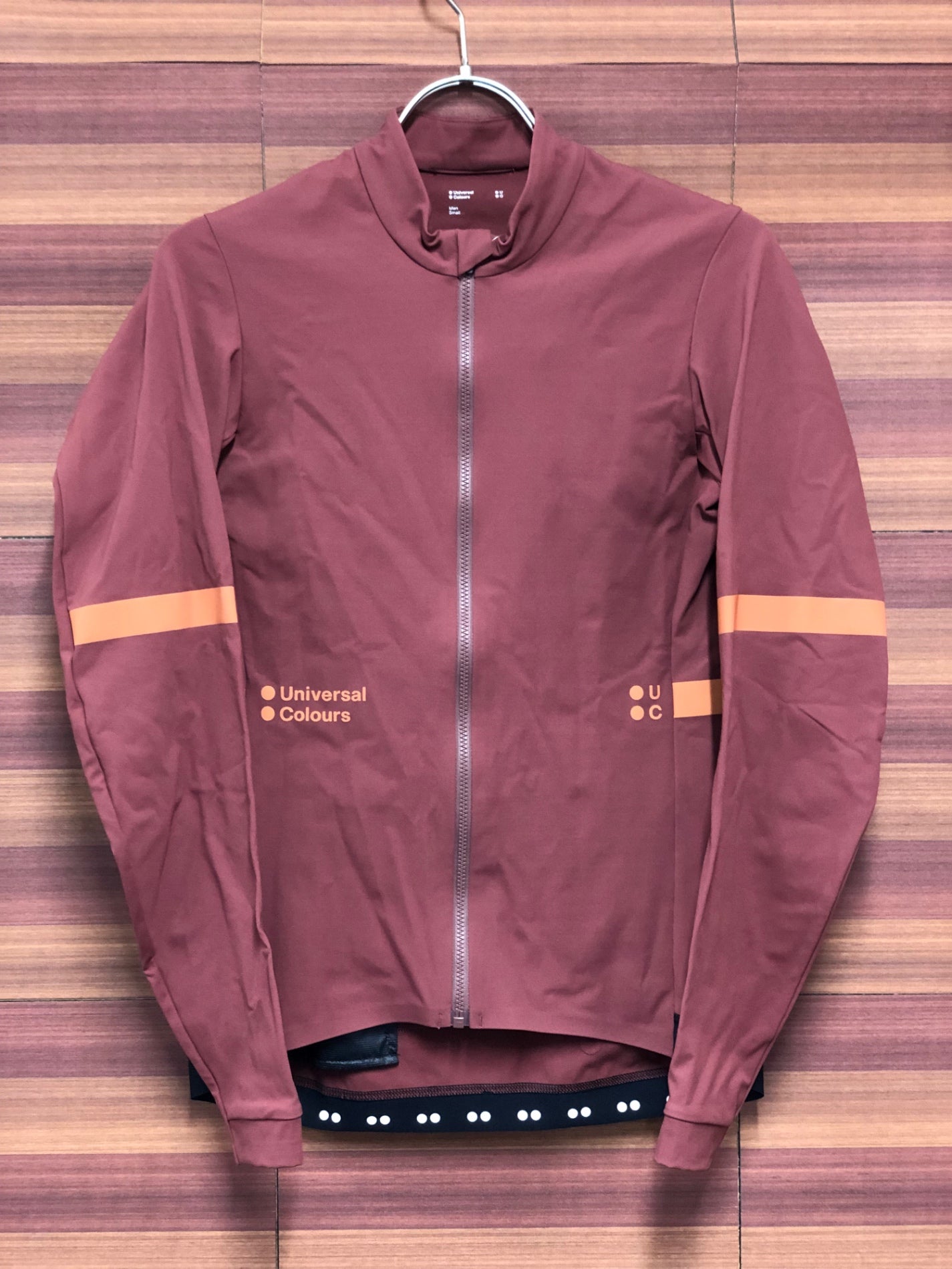 IE989 ユニバーサルカラーズ Universal Colours Mono Long Sleeve Jersey 長袖 Mars Red S 裏起毛