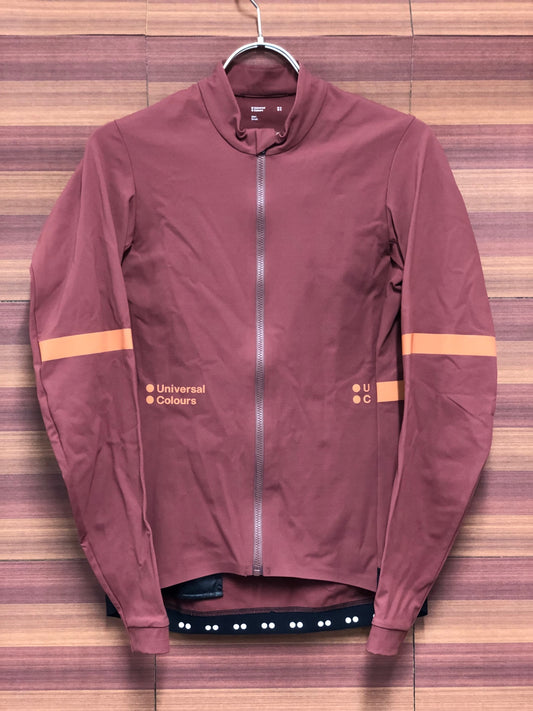 IE989 ユニバーサルカラーズ Universal Colours Mono Long Sleeve Jersey 長袖 Mars Red S 裏起毛