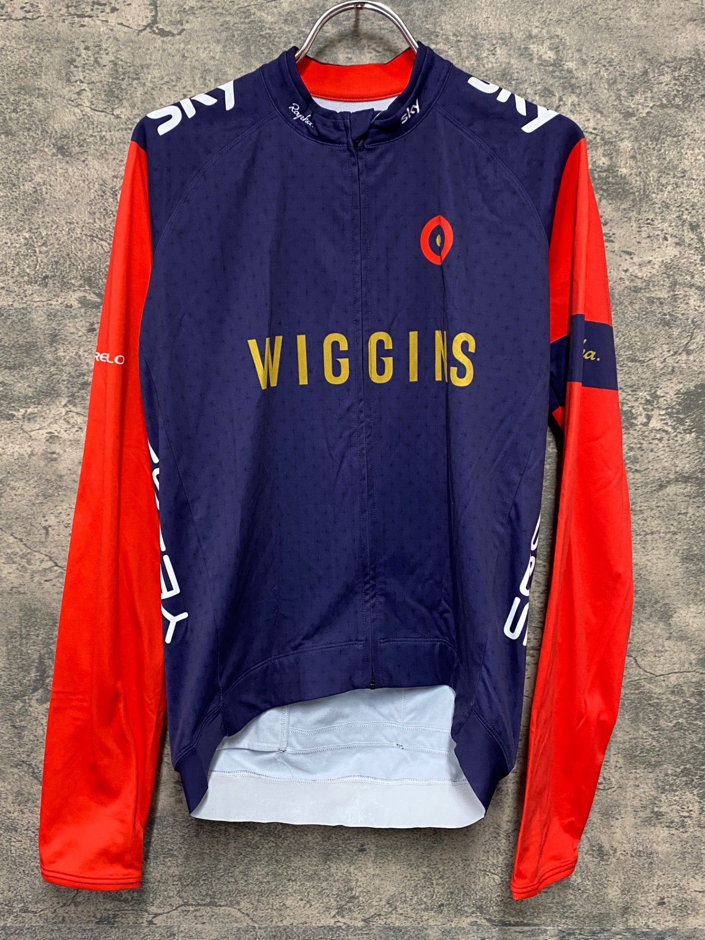IW764 ラファ Rapha L/S CORE JERSEY 長袖 サイクルジャージ ネイビー 赤 M TEAM sky WIGGINS
