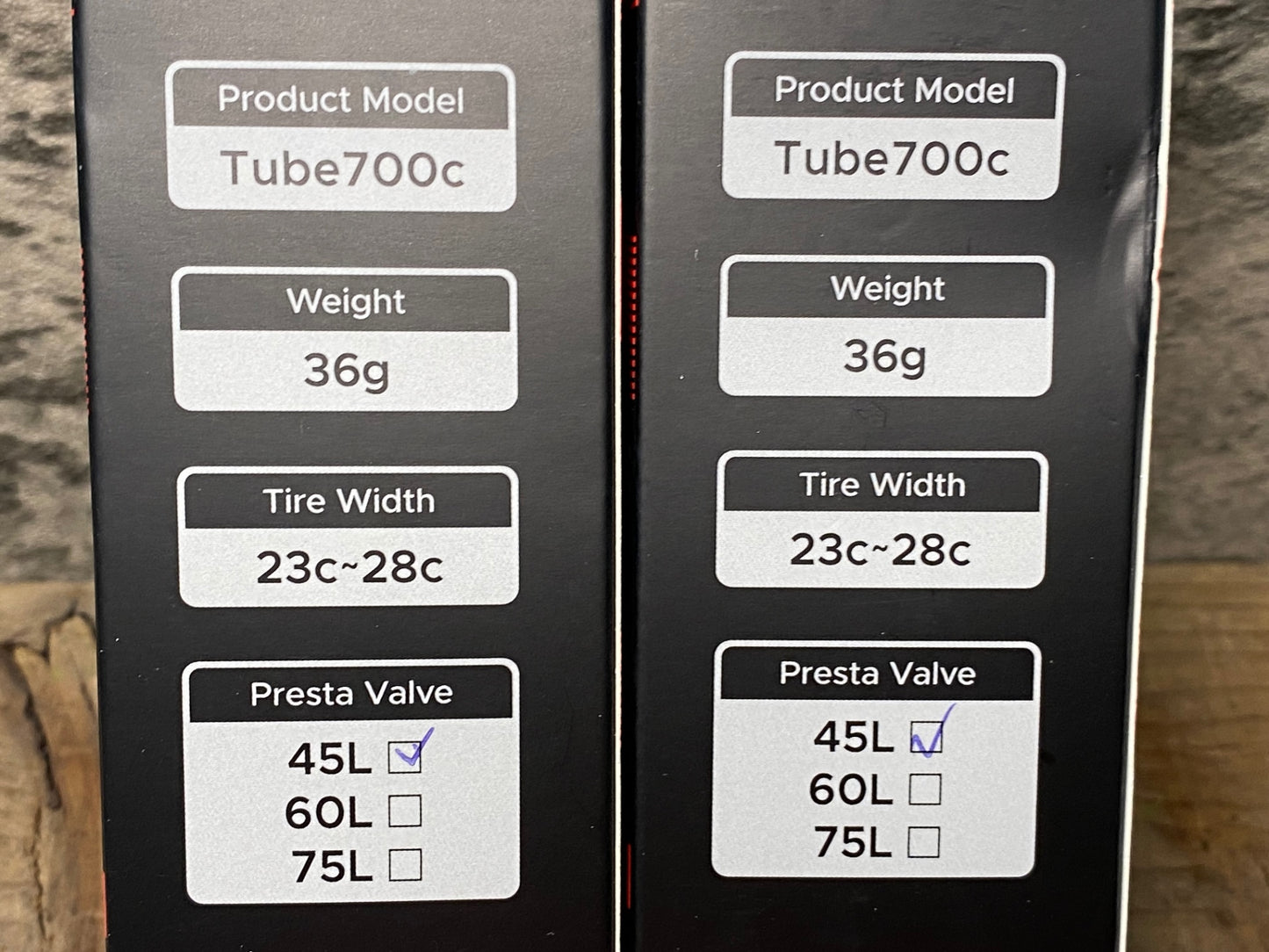 JB413 EXAR TPUチューブ 700C 23～28C バルブ長45mm セット