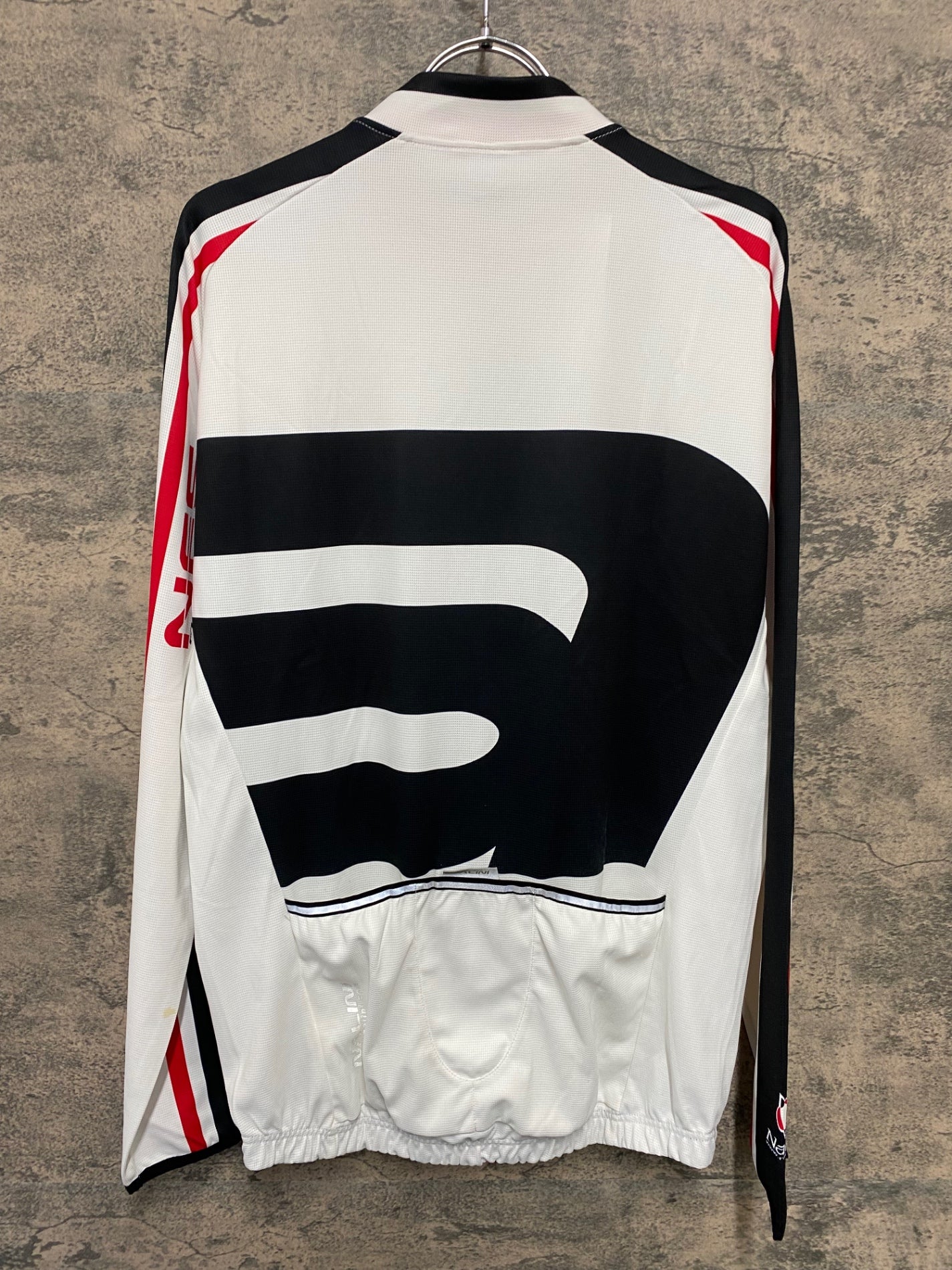 JB218 ナリーニ Nalini 長袖 サイクルジャージ 白 赤 L ※シミ