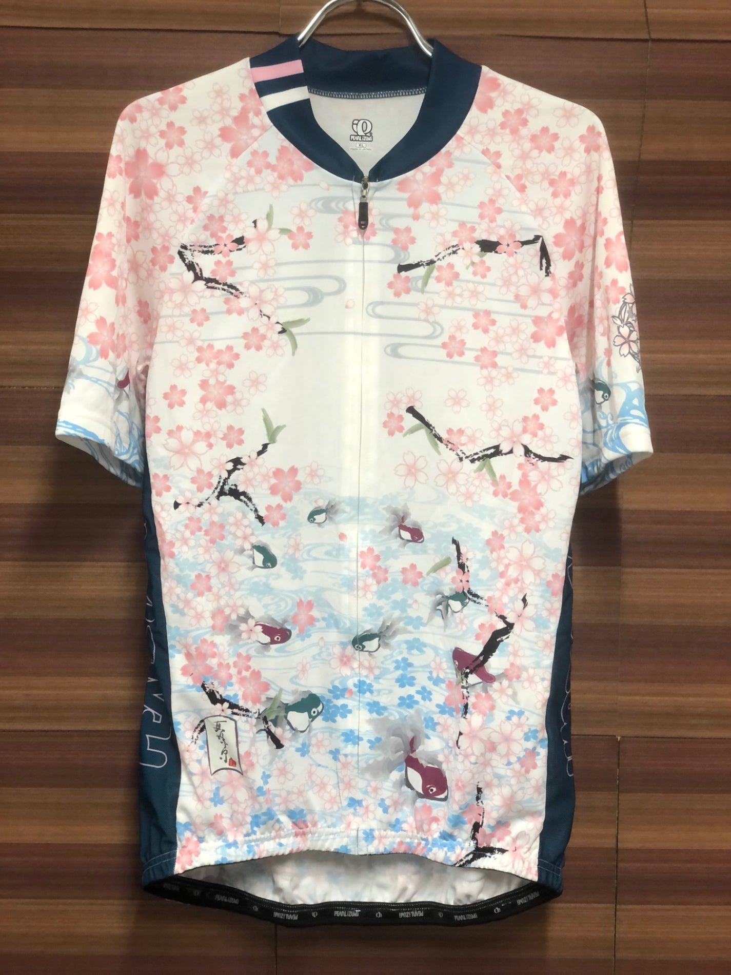 IM317 パールイズミ PEARL iZUMi 半袖 サイクルジャージ 白 ピンク 桜柄 XL