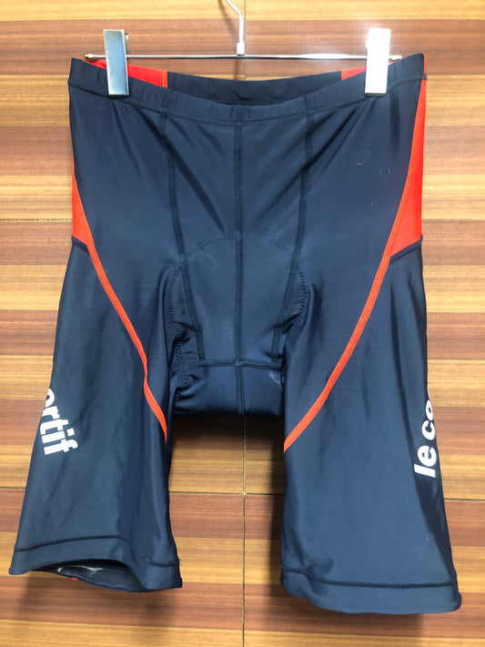 IO084 ルコックスポルティフ le coq sportif レーサーパンツ 紺 赤 O ※擦れ