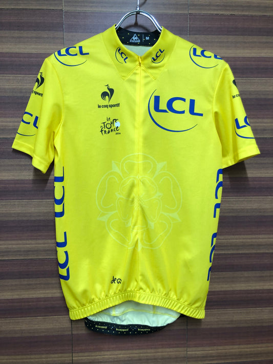 II263 ルコックスポルティフ le coq sportif 半袖 サイクルジャージ 黄 M マイヨジョーヌ TDF2014