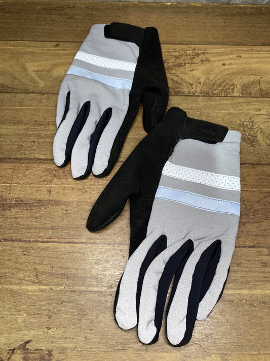 JB101 ラファ Rapha BREVET GLOVES 長指 グローブ グレー 黒 L 裏起毛