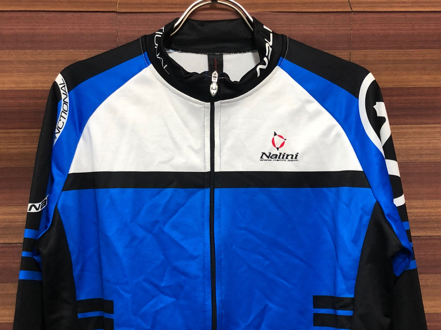 IQ838 ナリーニ Nalini 長袖 サイクルジャージ 青 黒 L 裏起毛