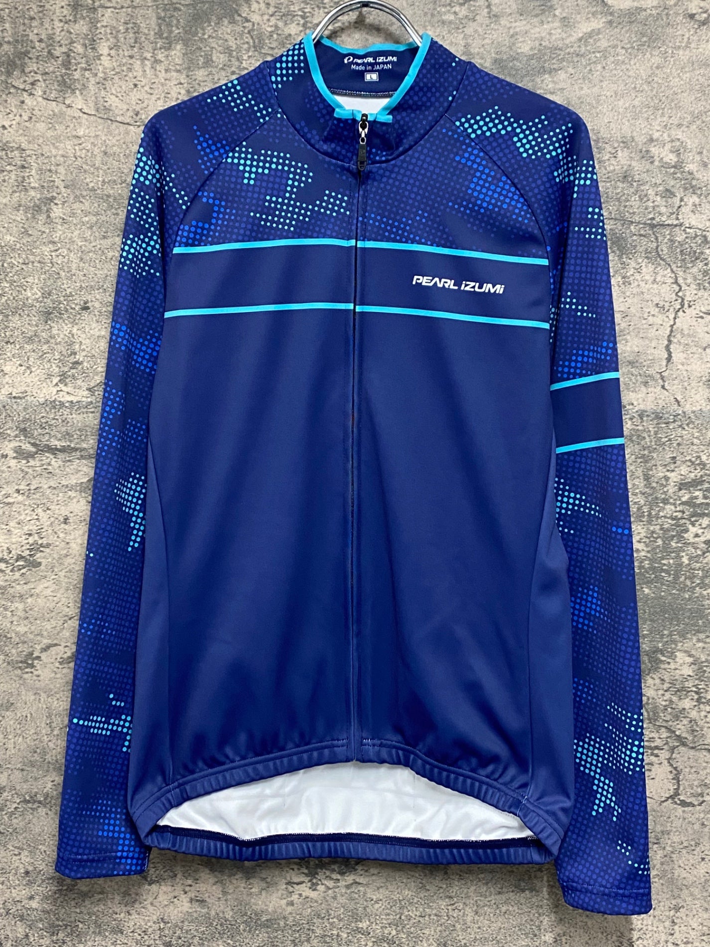 IY596 パールイズミ PEARL iZUMi 長袖 サイクルジャージ 裏起毛 青 L