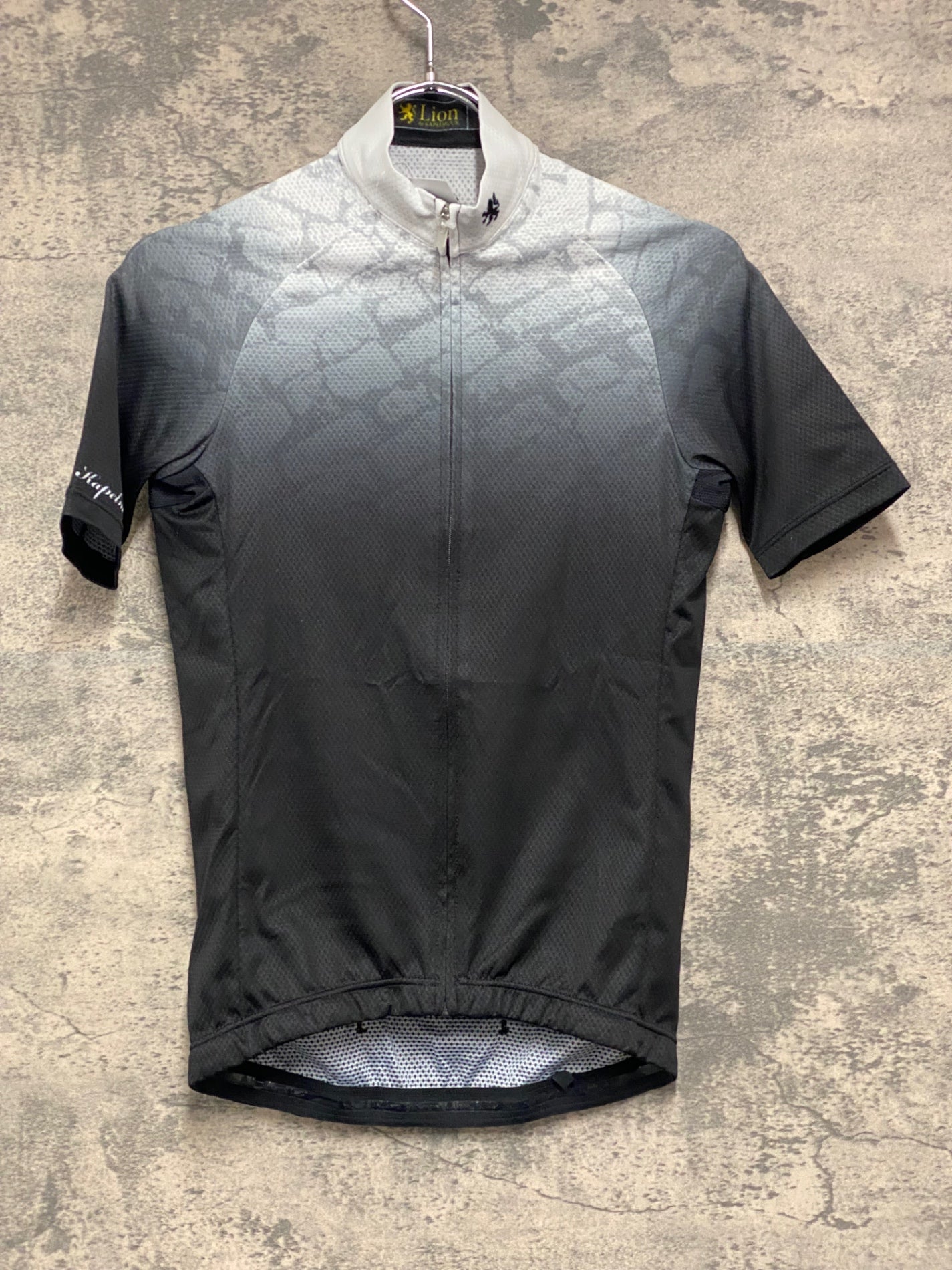 JB076 リオンドカペルミュール Lion de KAPELMUUR 半袖 サイクルジャージ 黒 白 S
