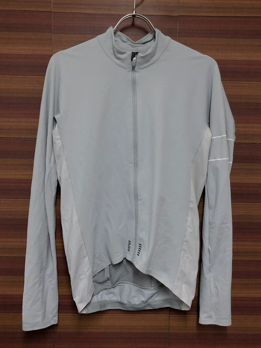 IO428 ラファ Rapha PRO TEAM LONG SLEEVE THERMAL JERSEY 長袖 サイクルジャージ グレー M  ※反射素材劣化