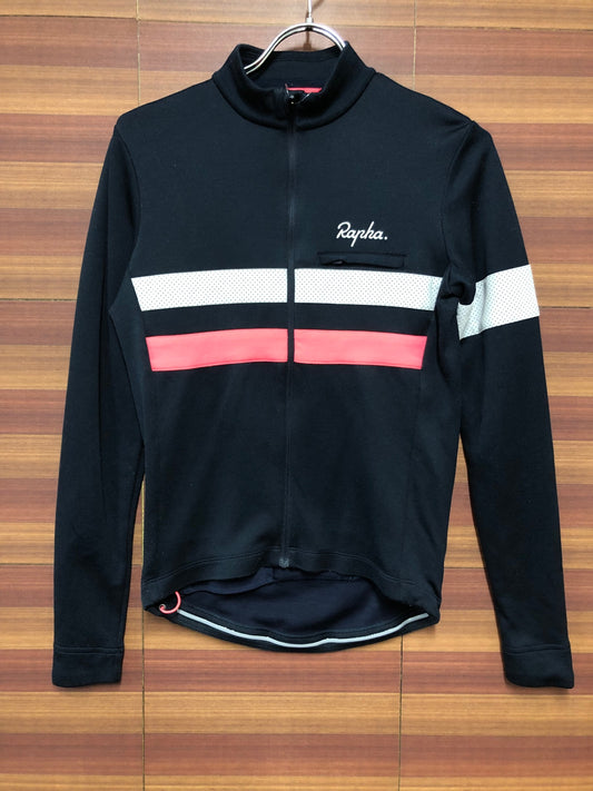 IL993 ラファ Rapha BREVET LONG SLEEVE JERSEY 長袖サイクルジャージ 紺 XS