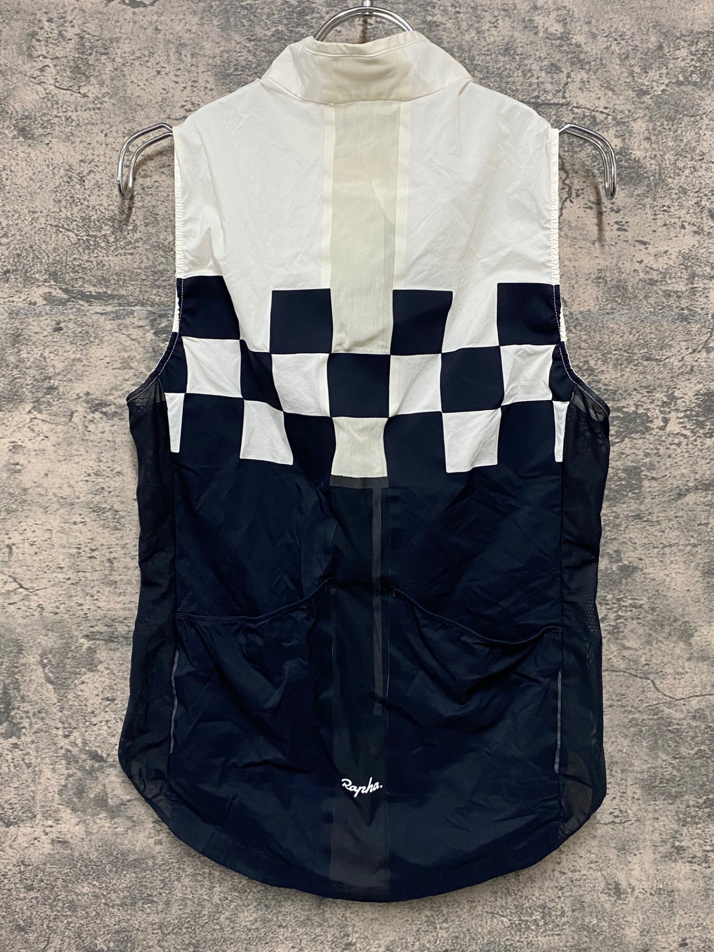 JA549 ラファ Rapha CLASSIC WIND CHECK GILET ジレ サイクルベスト 白 黒 S