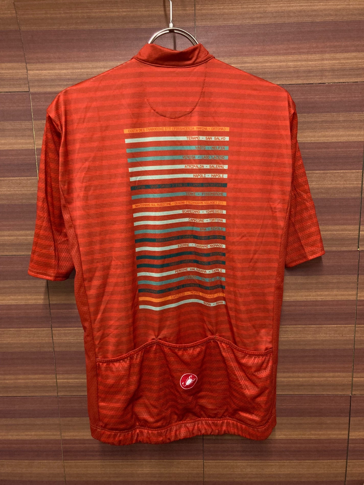 IU814 カステリ CASTELLI 半袖 サイクルジャージ 赤 M Giro d'Italia