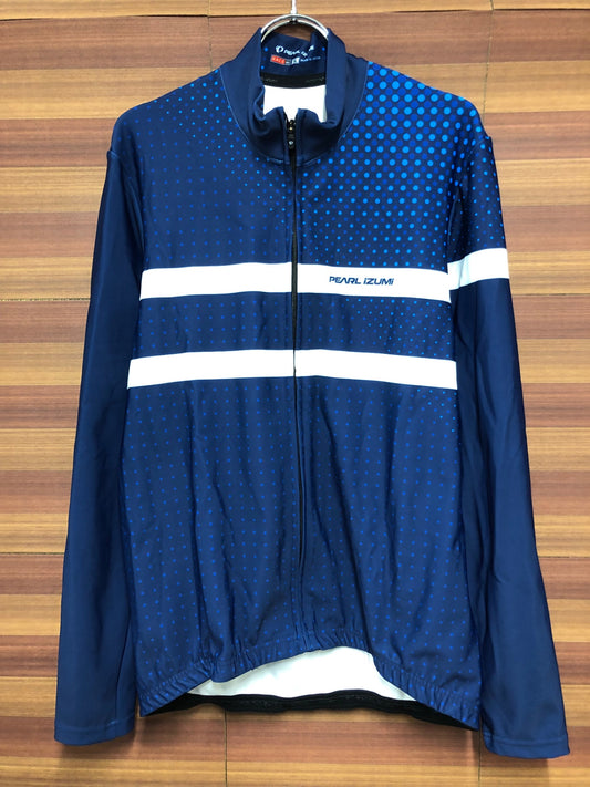 IP907 パールイズミ PEARL iZUMi 長袖 サイクルジャージ 紺 XL 裏起毛